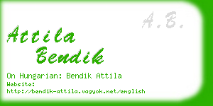 attila bendik business card